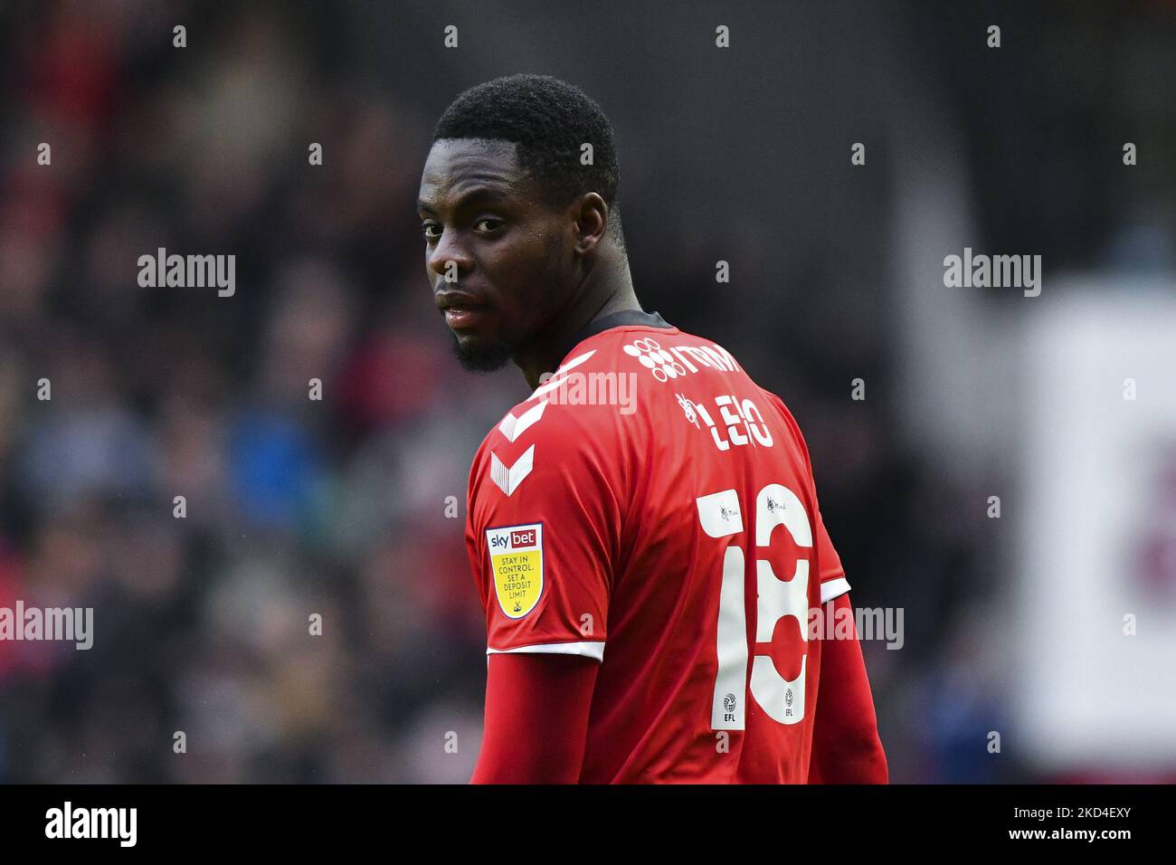 LONDRES, ROYAUME-UNI. 5th MARS Jonathan Leko de Charlton regarde pendant le match Sky Bet League 1 entre Charlton Athletic et Sunderland à la Valley, Londres, le samedi 5th mars 2022. (Photo par Ivan Yordanov/MI News/NurPhoto) Banque D'Images