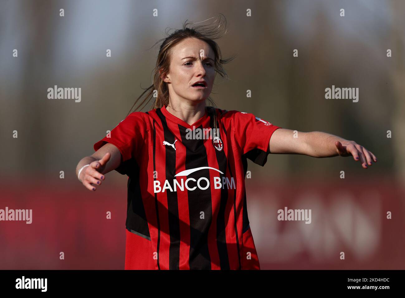 Christy Grimshaw (AC Milan) réagit pendant le match de football italien Serie A Women AC Milan vs Napoli Femminile sur 06 mars 2022 au stade Vismara à Milan, Italie (photo de Francesco Scaccianoce/LiveMedia/NurPhoto) Banque D'Images