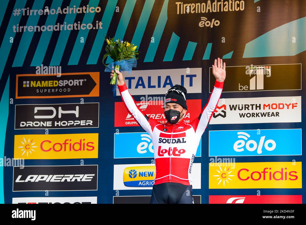 La troisième étape du Tirreno Adriatica de Murlo à Terni, gagnée par Ewan Caleb. À Terni, 9 mars 2022. (Photo de Riccardo Fabi/NurPhoto) Banque D'Images