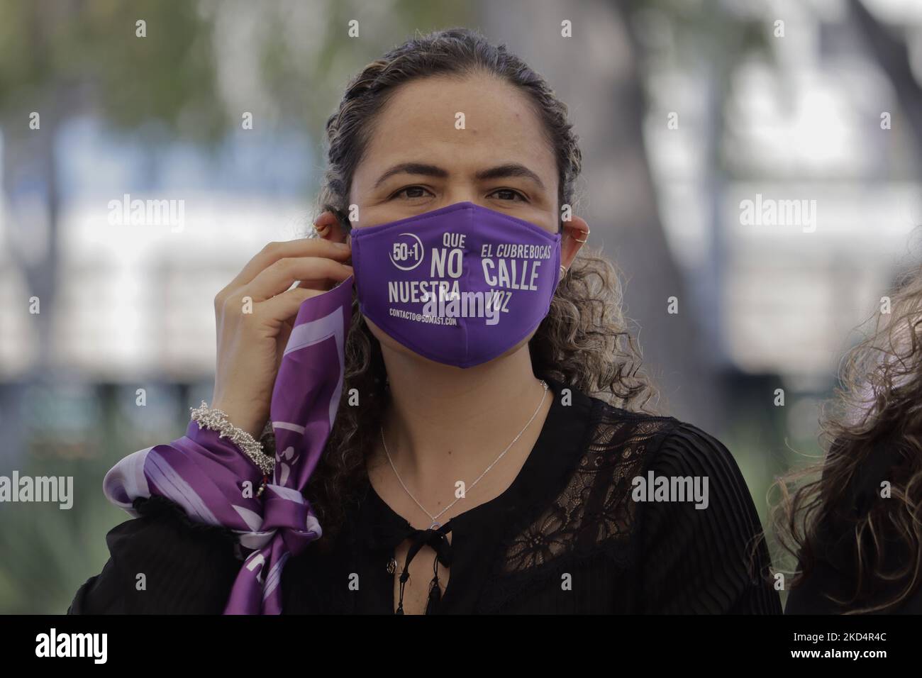 Mariana Gómez del Campo, sénatrice du Parti national d'action au Mexique, lors de l'annonce et de l'ouverture prochaine du Centre pour la prévention de la violence sexuelle à l'égard des femmes et de leur autonomisation dans la municipalité de Benito Juárez, Mexico, Qui s'adresse aux femmes victimes ou victimes potentielles de violences sexuelles et machistes dans la capitale; elle opérera dans des programmes de prévention et de premiers soins de contact, en cas d'agression, où les femmes recevront un travail social et un soutien psychologique, à Mexico, au Mexique, sur 10 mars 2022. (Photo de Gerardo Vieyra/NurPhoto) Banque D'Images