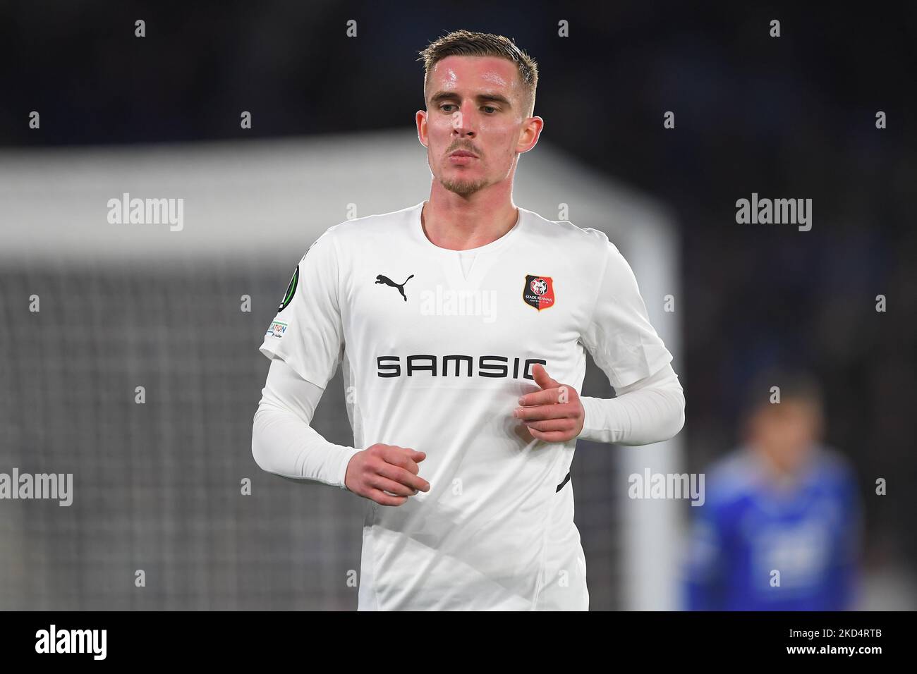 Benjamin Bourigeaud de Rennes lors du match de la Ligue de la Conférence Europa de l'UEFA de la série 16 entre Leicester City et Stade Rennais F.C. au King Power Stadium, Leicester, le jeudi 10th mars 2022. (Photo de Jon Hobley/MI News/NurPhoto) Banque D'Images