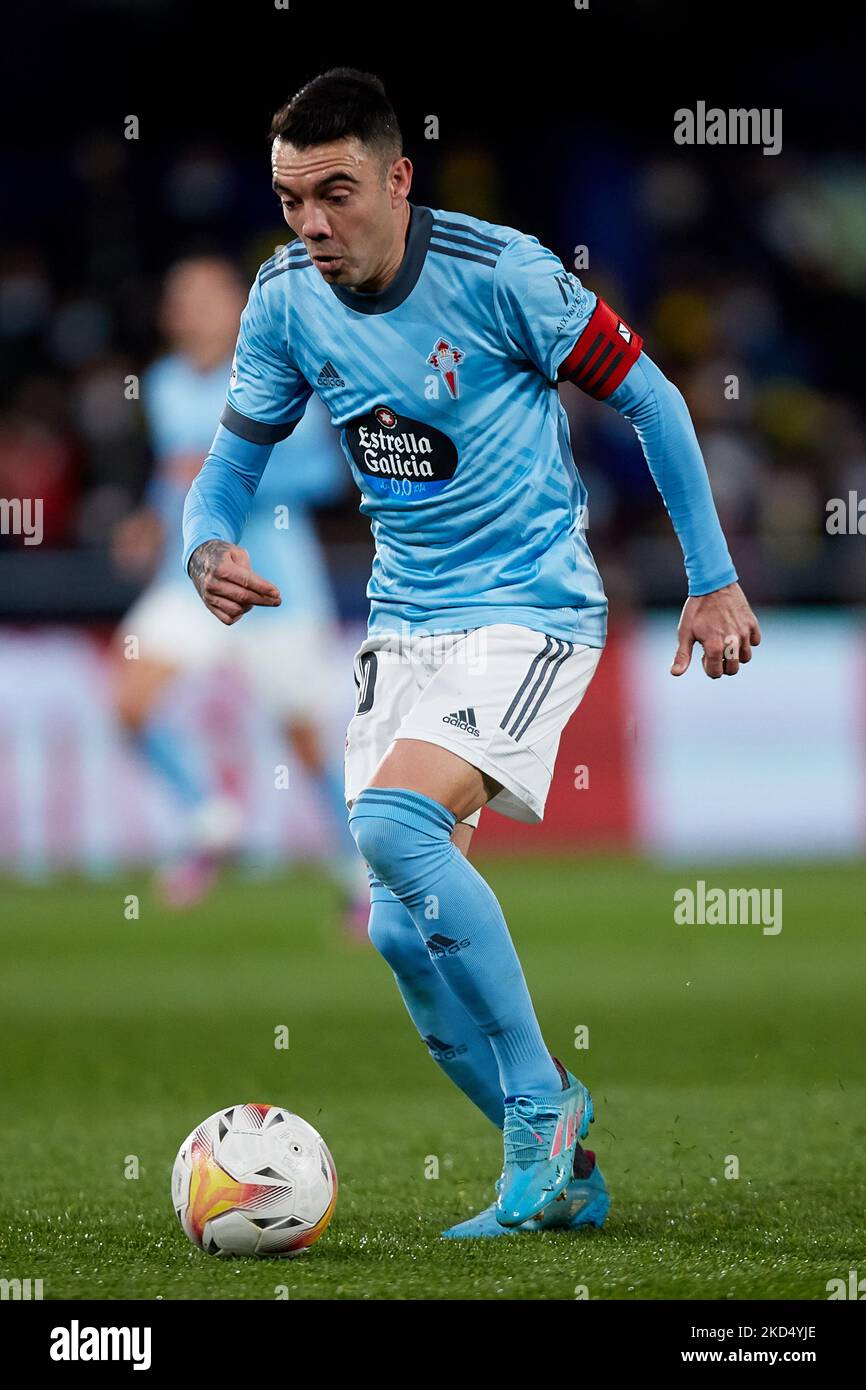 Iago Aspas de Celta de Vigo en action pendant le match de la Liga Santander entre Villarreal CF et RC Celta de Vigo à l'Estadio de la Ceramica, 12 mars 2022, Villarreal, Espagne (photo de David Aliaga/NurPhoto) Banque D'Images