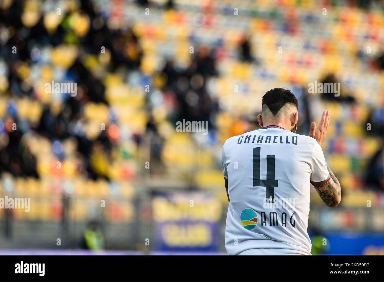 Riccardo Chiarello des Etats-Unis Alessandria Calcio déception lors du match de football de la Serie B entre Frosinone Calcio et les Etats-Unis Alessandria, au Stadio Benito Stirpe, le 12 mars 2022, à Frosinone, Italie (photo d'Alberto Gandolfo/NurPhoto) Banque D'Images