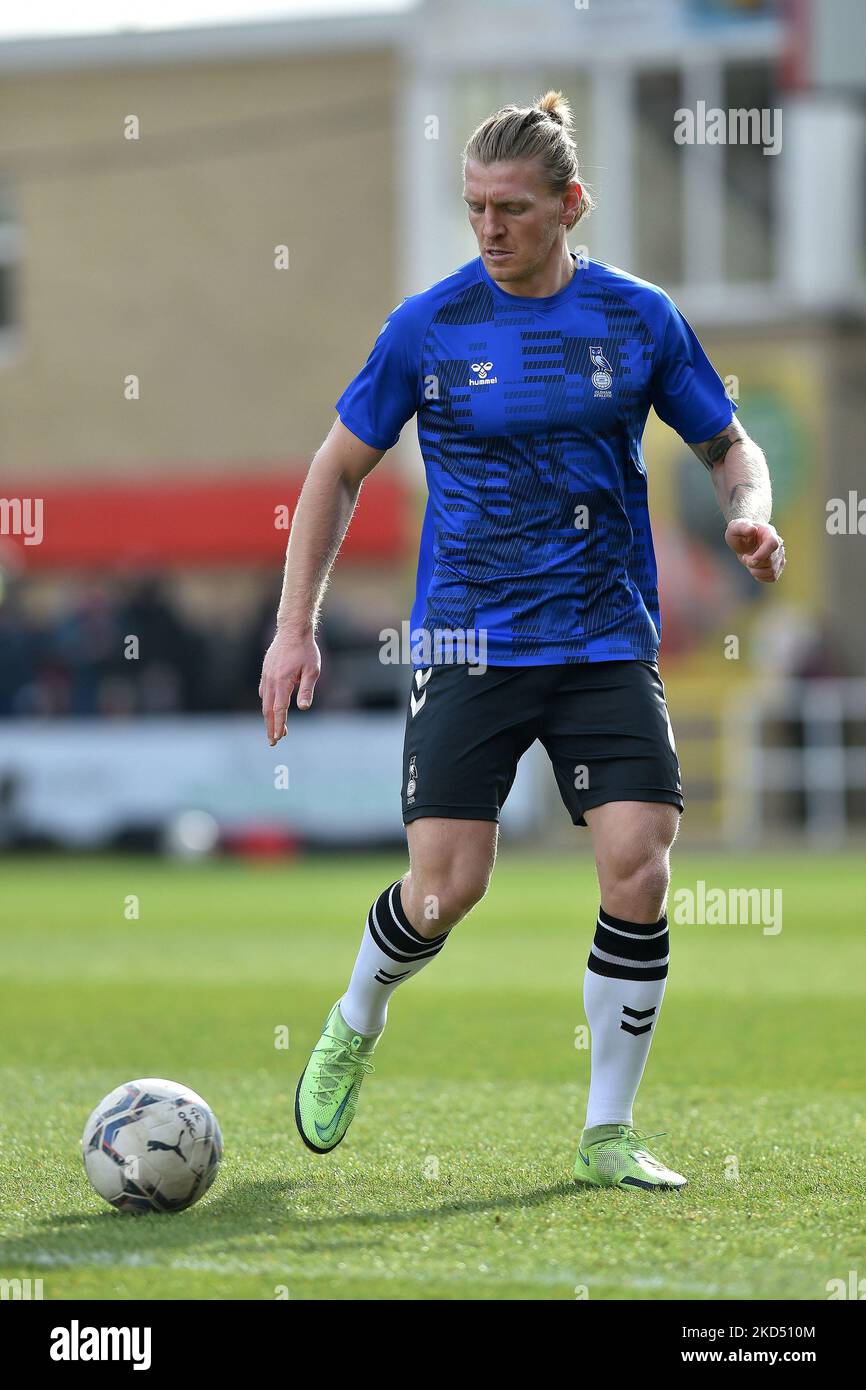 Carl Piergianni d'Oldham Athletic lors du match Sky Bet League 2 entre Swindon Town et Oldham Athletic au terrain du comté de Swindon, le samedi 12th mars 2022. (Photo d'Eddie Garvey/MI News/NurPhoto) Banque D'Images