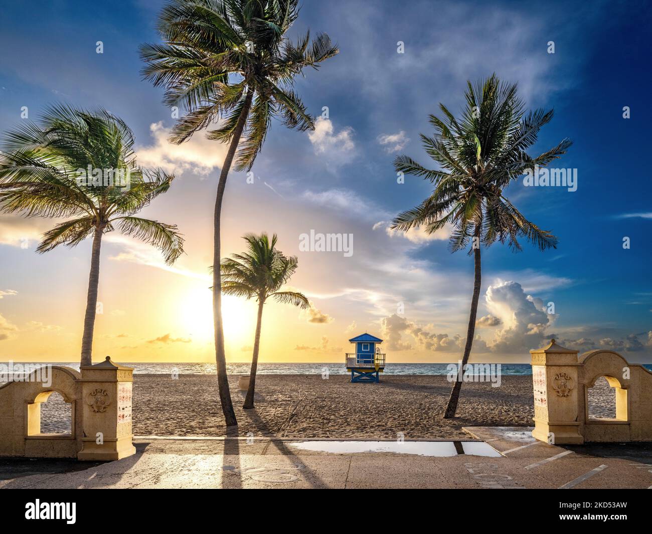 Hollywood Beach, tôt le matin Miami, sud de la Floride, États-Unis Banque D'Images Hollywood Beach, tôt le matin Miami, sud de la Floride, États-Unis Banque D'Images