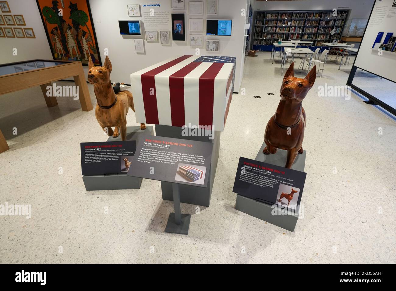 Le Musée AKC du chien exposition "CHIENS DE GUERRE ET DE PAIX" sur 14 mars 2022. Le musée est géré par l'American Kennel Club (AKC) et possède l'une des plus grandes collections d'art canin au monde. (Photo de John Nacion/NurPhoto) Banque D'Images