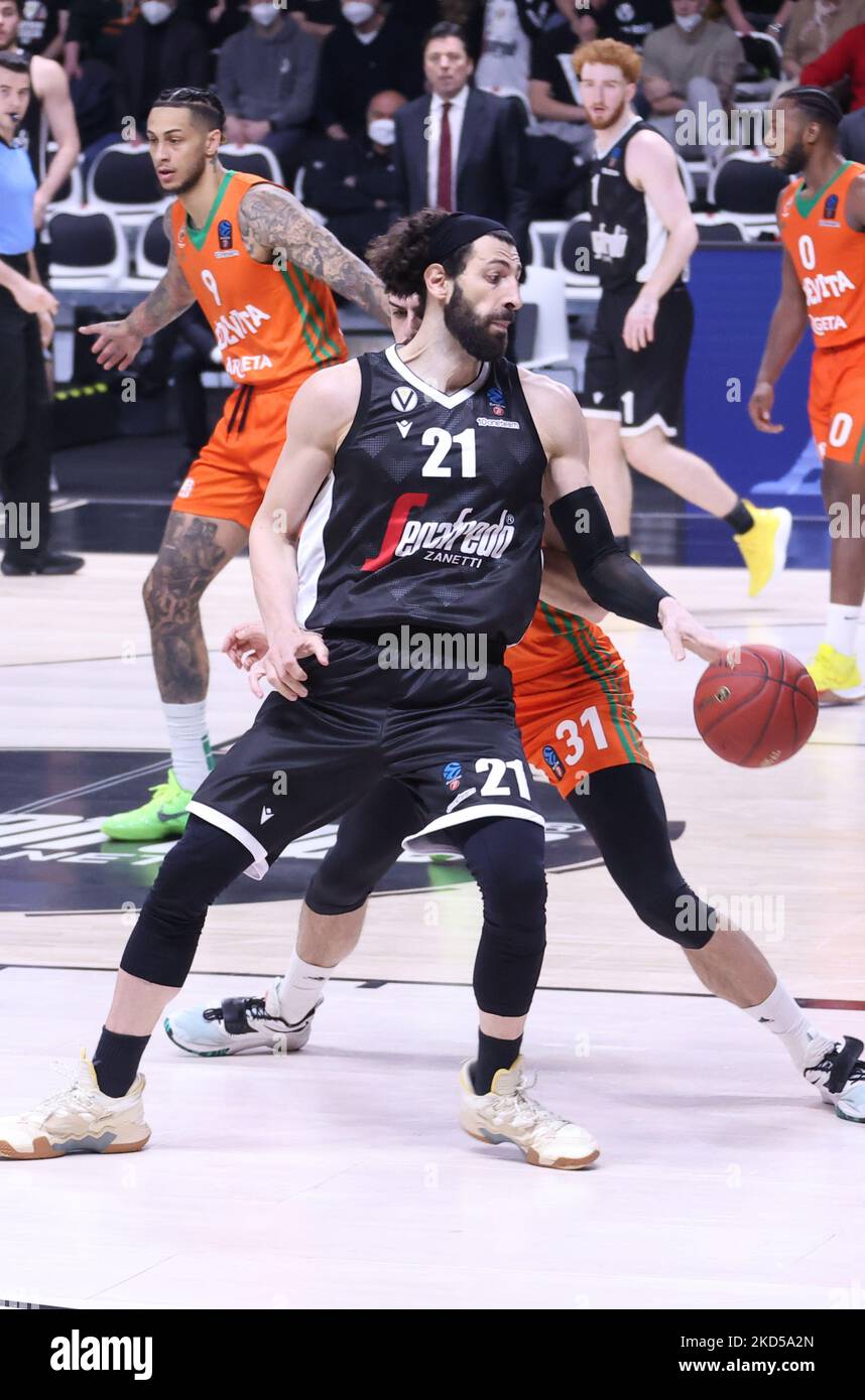 Tornike Shengelia (Segafredo Virtus Bologna) pendant le tournoi Eurocup match Segafredo Virtus Bologna vs. Cedevita Olimpija Ljubljana à l'aréna de Segafredo - Bologne, 16 mars 2022 (photo de Michele Nucci/LiveMedia/NurPhoto) Banque D'Images