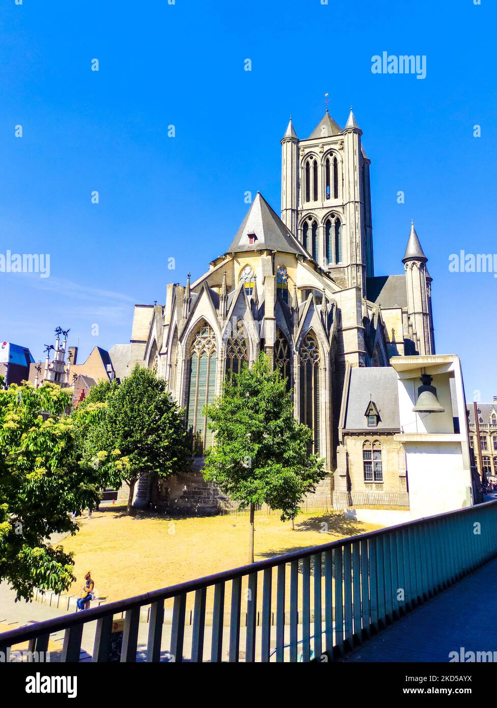 Cathédrale Saint-Bavon, Gand à Gand, Belgique au soleil Banque D'Images
