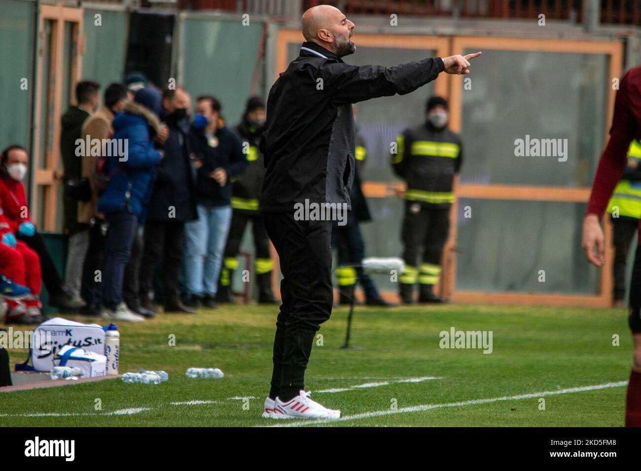 Stellone Roberto entraîneur reggina pendant le match de football italien série B Reggina 1914 vs Cosenza Calcio sur 19 mars 2022 au Stadio Oreste Granillo à Reggio Calabria, Italie (photo de Valentina Giannettoni/LiveMedia/NurPhoto) Banque D'Images