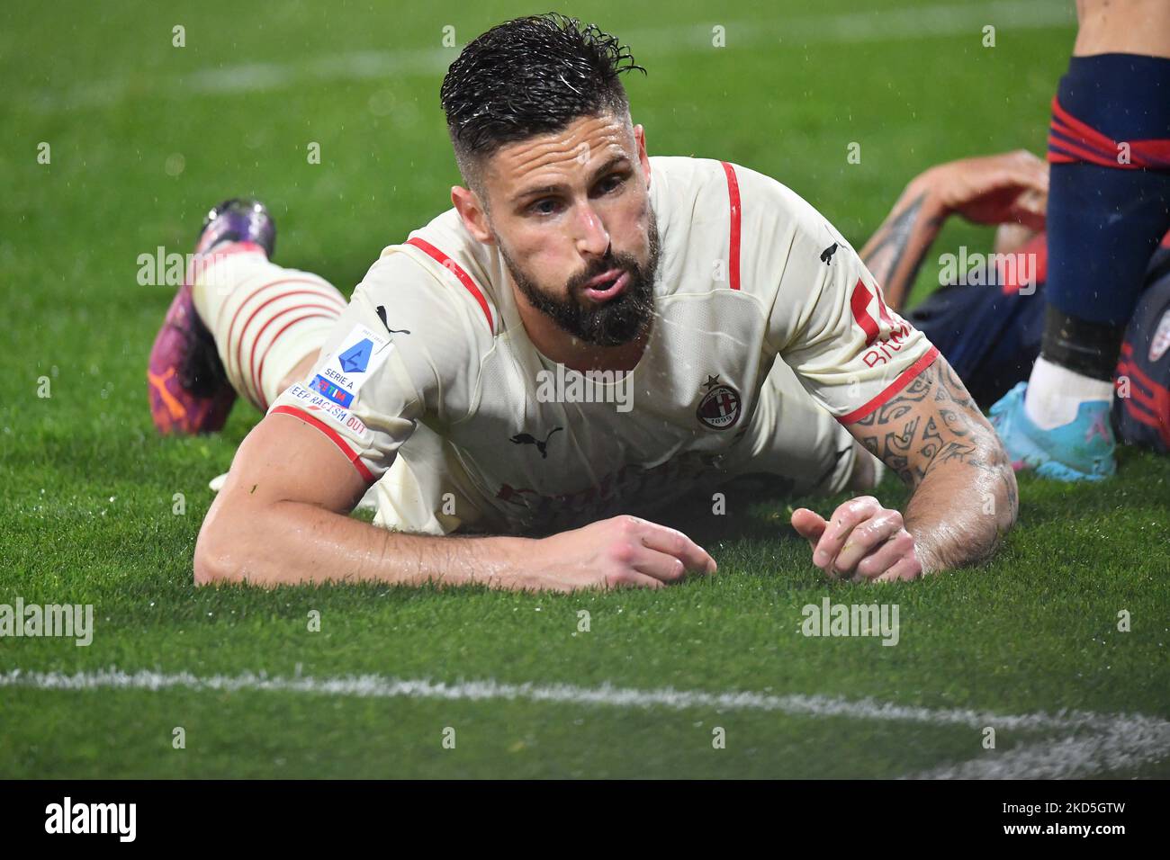 Oliver Giroud de l'AC Milan pendant le football italien série D'un match Cagliari Calcio vs AC Milan sur 19 mars 2022 à l'Unipol Domus à Cagliari, Italie (photo de Luigi Canu/LiveMedia/NurPhoto) Banque D'Images