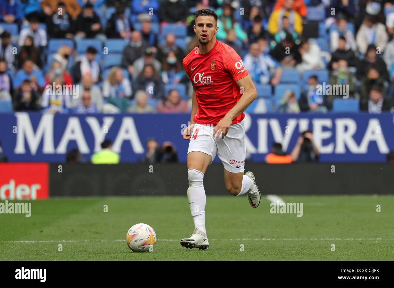 Martin Valjent lors du match entre le RCD Espanyol et le RCD Mallorca, correspondant à la semaine 29 de la Liga Santander, joué au stade RCDE, à Barcelone, le 20th mars 2022. (Photo de Joan Valls/Urbanandsport /NurPhoto) Banque D'Images