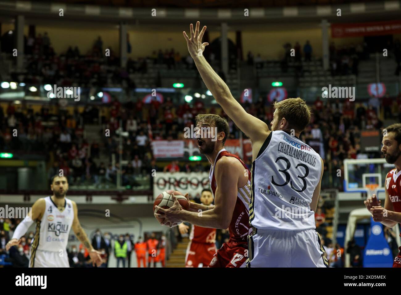 Marcos Delia (Allianz Pallacanestro Trieste) pendant le championnat italien de basket-ball A Serie Allianz Pallacanestro Trieste vs Fortitudo Bologna le 20 mars 2022 au Allianz Dome de Trieste, Italie (photo de Luca Tedeschi/LiveMedia/NurPhoto) Banque D'Images