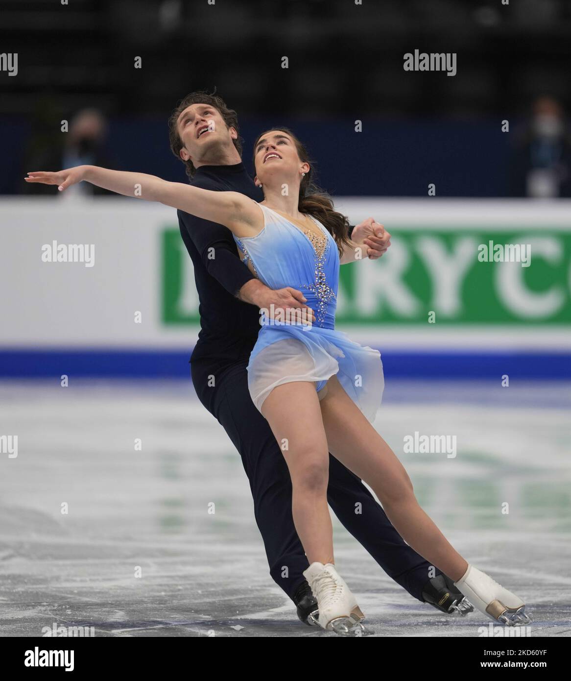 Evelyn Walsh et Trennt Michaud du Canada pendant le patinage gratuit par paires, à l'aréna Sud de France, Montpellier, France sur 24 mars 2022. (Photo par Ulrik Pedersen/NurPhoto) Banque D'Images