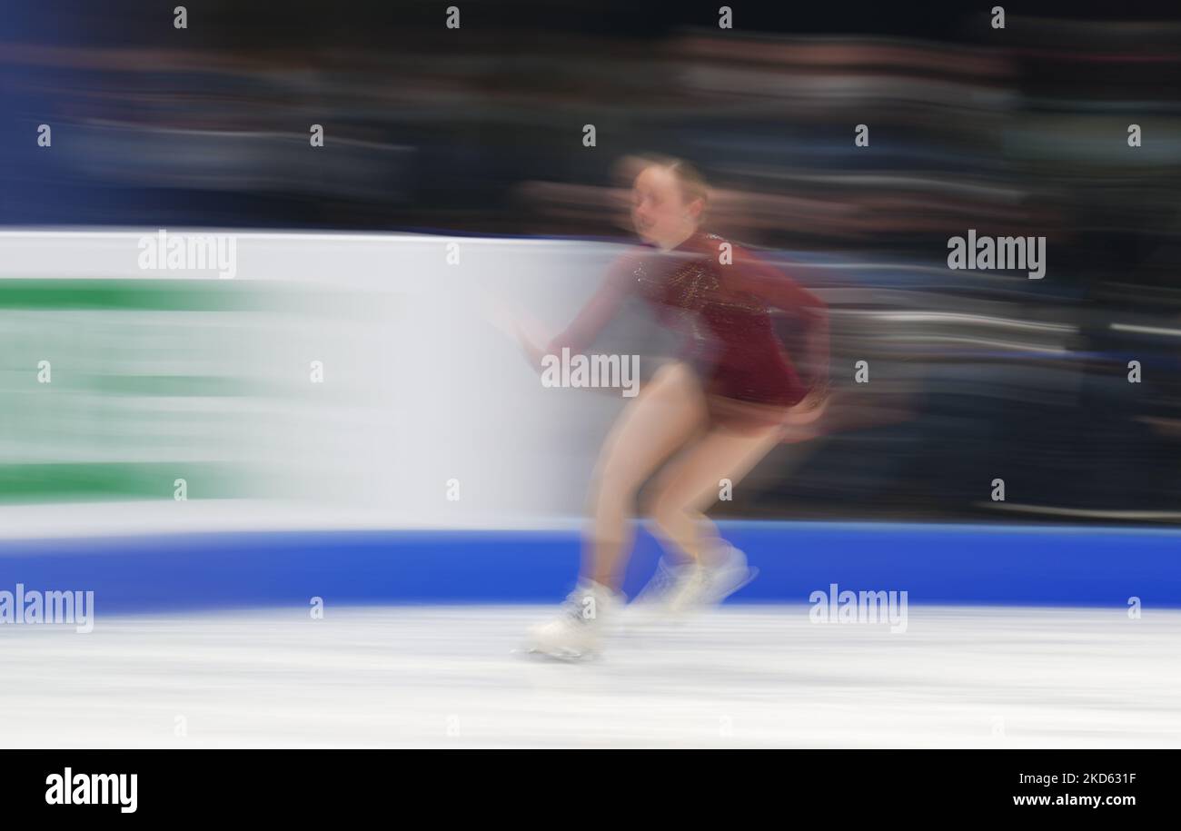 Mariah Bell des États-Unis d'Amérique pendant la finale de Womens, à l'Arena Sud de France, Montpellier, France sur 25 mars 2022. (Photo par Ulrik Pedersen/NurPhoto) Banque D'Images