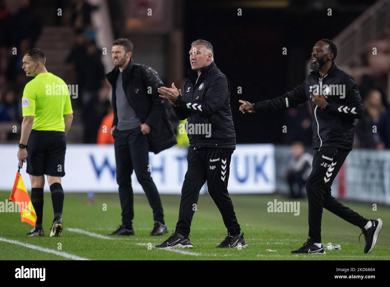 Nigel Pearson, directeur de Bristol City gestes et réactions lors du match de championnat Sky Bet Middlesbrough vs Bristol City au stade Riverside, Middlesbrough, Royaume-Uni, 5th novembre 2022 (photo de James Heaton/News Images) Banque D'Images