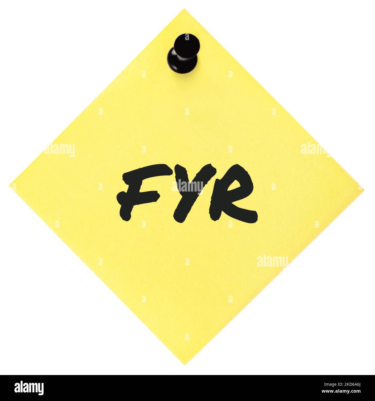Pour votre acronyme de référence FYR Black Marker écrit business initialism text, Corporate examen information destinataire conseils rapport détaillé isolé Banque D'Images