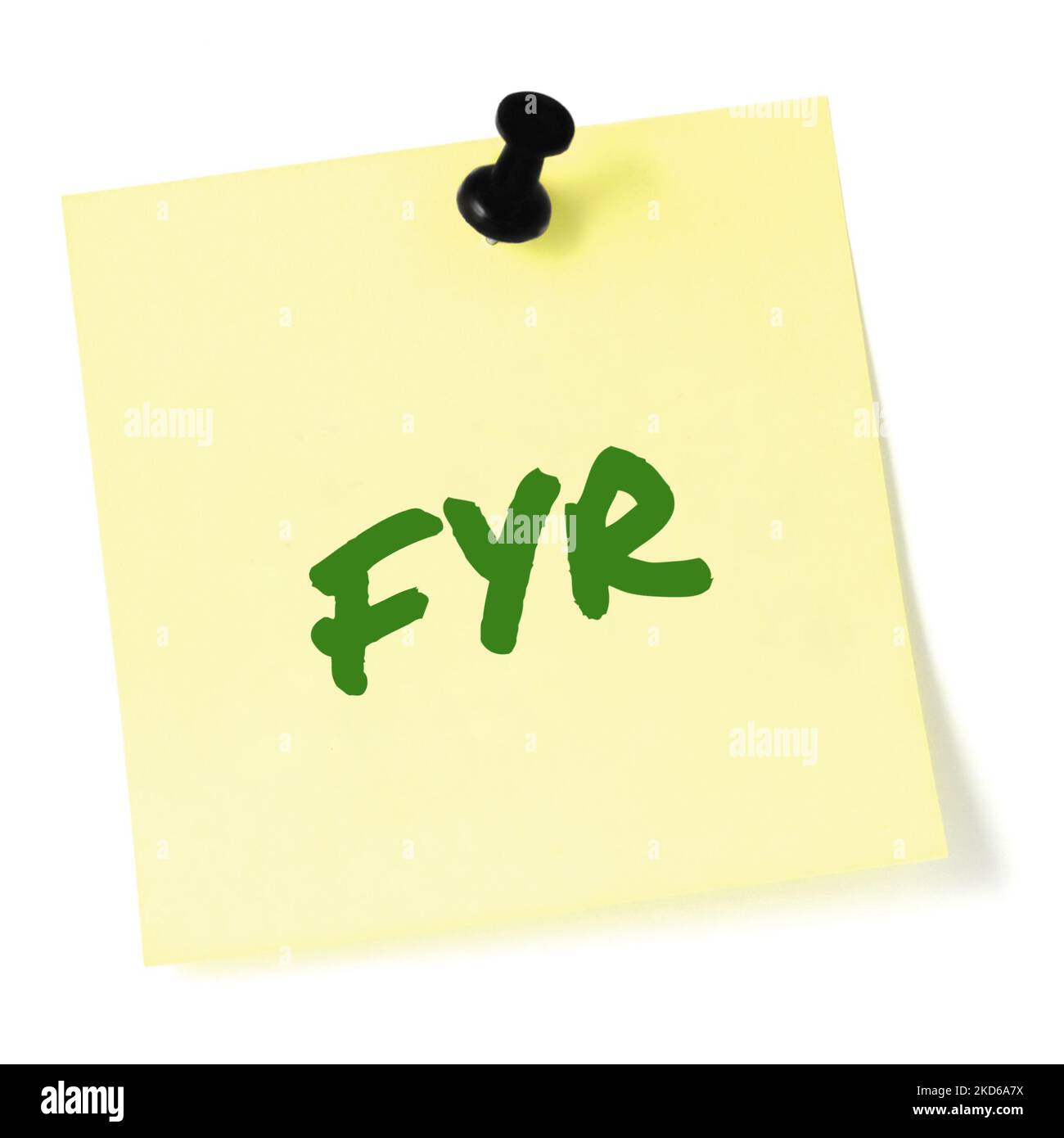 Pour votre acronyme de référence FYR Green Marker écrit business initialism text, Corporate examen information destinataire conseils rapport détaillé isolé Banque D'Images
