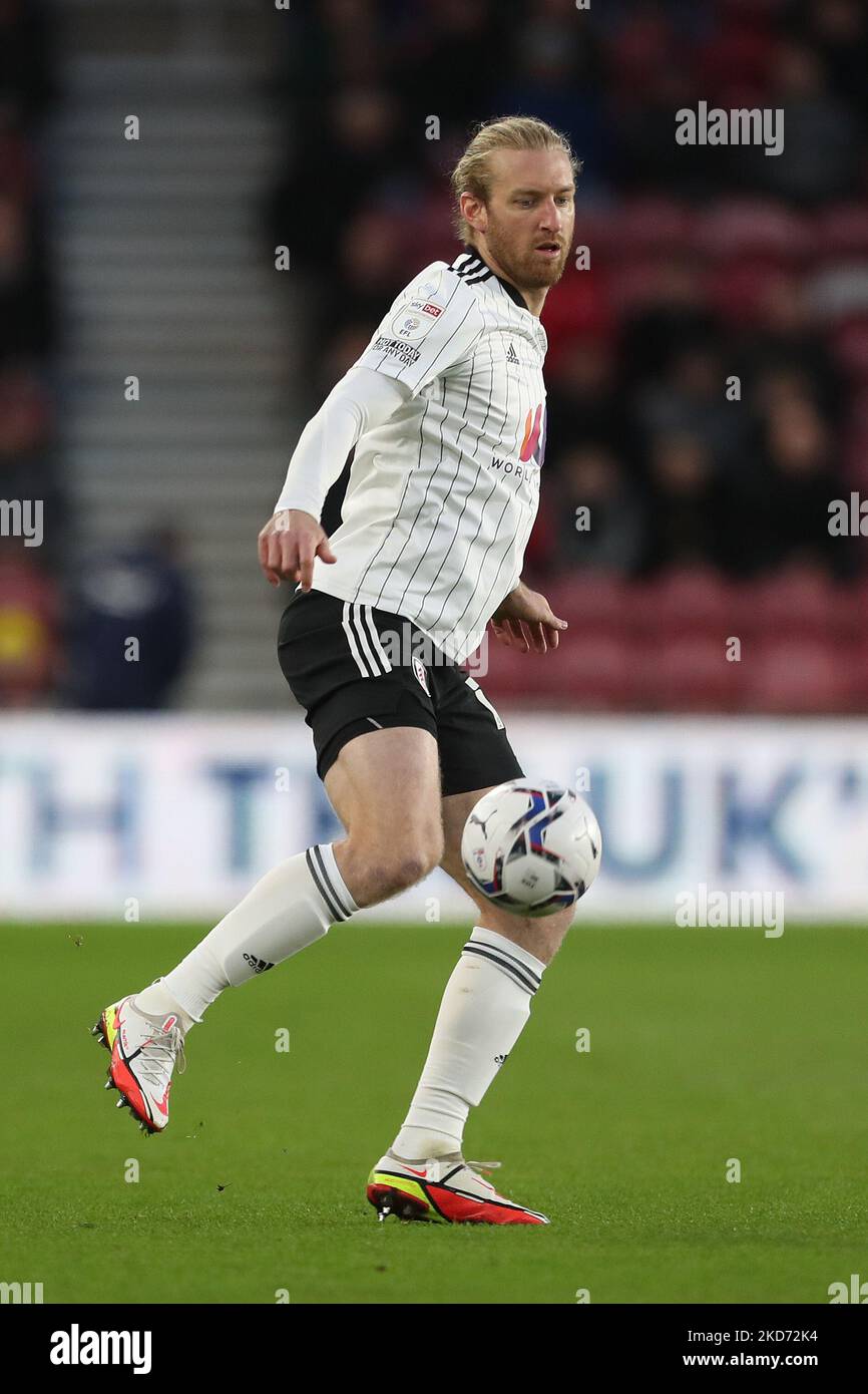 Tim Ream de Fulham lors du match de championnat Sky Bet entre Middlesbrough et Fulham au stade Riverside, Middlesbrough, le mercredi 6th avril 2022. (Photo de Mark Fletcher/MI News/NurPhoto) Banque D'Images