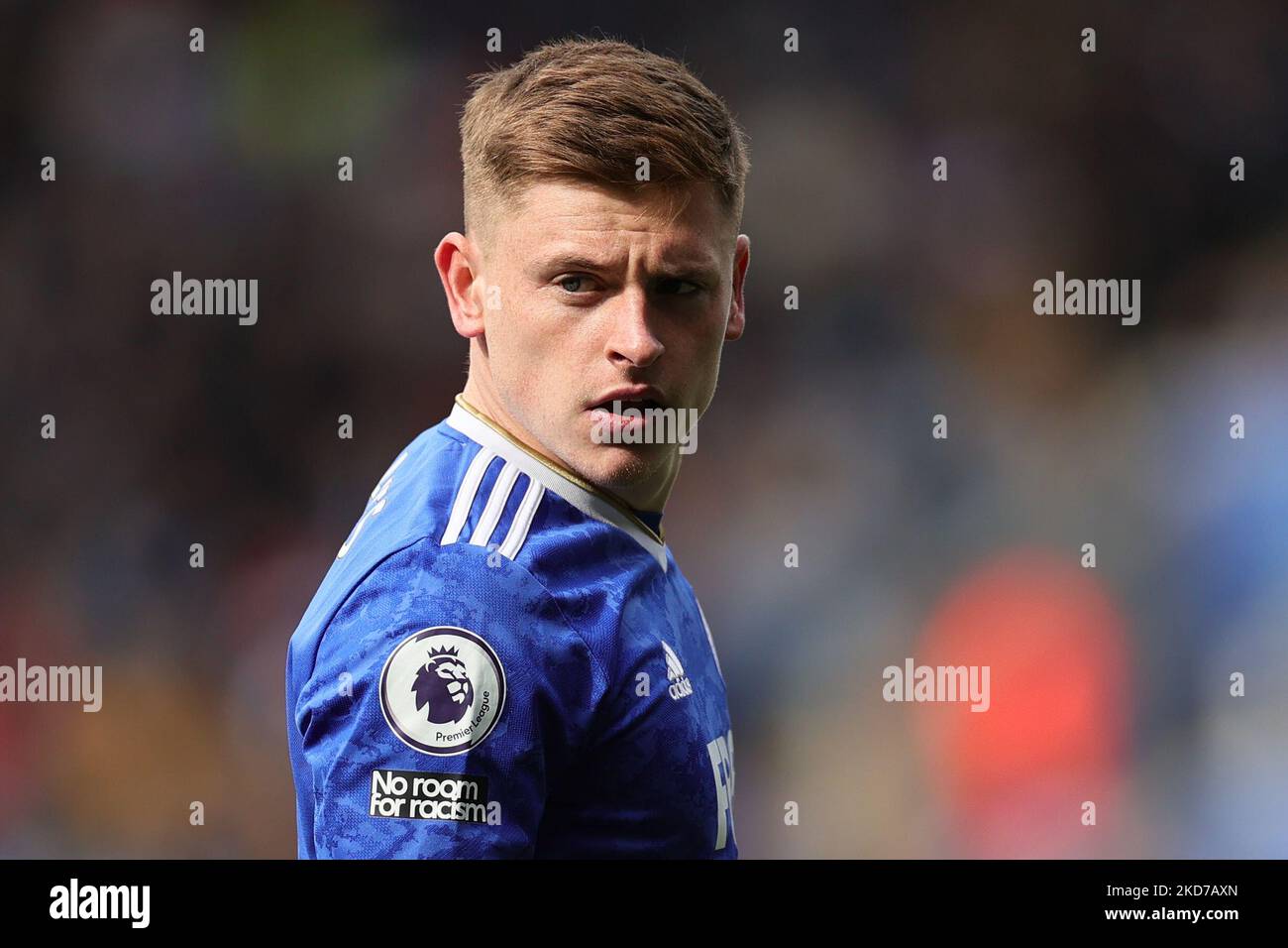 Harvey Barnes de Leicester City pendant le match de Premier League entre Leicester City et Crystal Palace au King Power Stadium, Leicester, le dimanche 10th avril 2022. (Photo de James HolyOak/MI News/NurPhoto) Banque D'Images