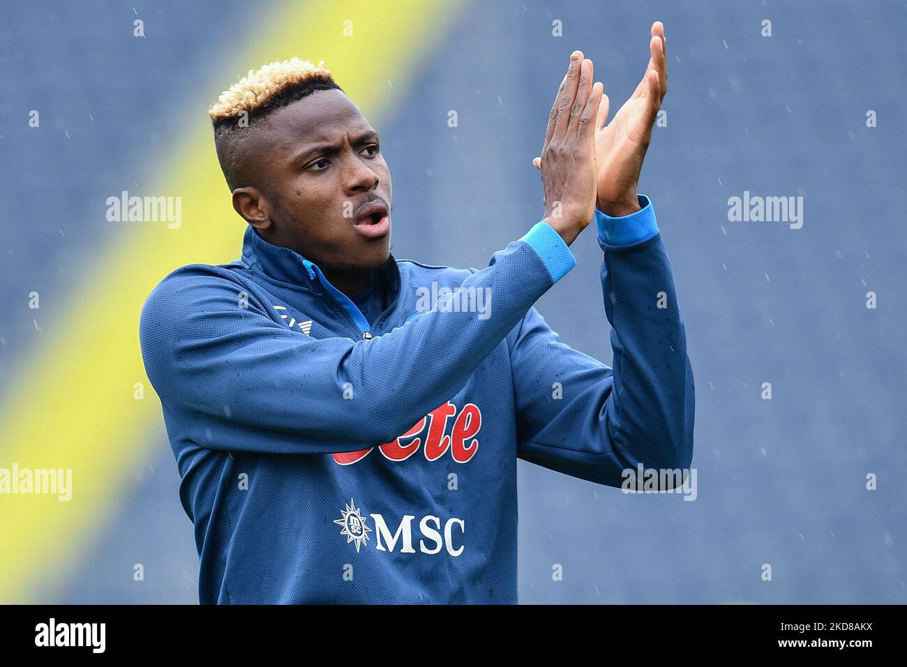 Victor Osimhen (SSC Napoli) pendant le football italien série A match Empoli FC vs SSC Napoli sur 24 avril 2022 au stade Carlo Castellani à Empoli, Italie (photo de Lisa Guglielmi/LiveMedia/NurPhoto) Banque D'Images