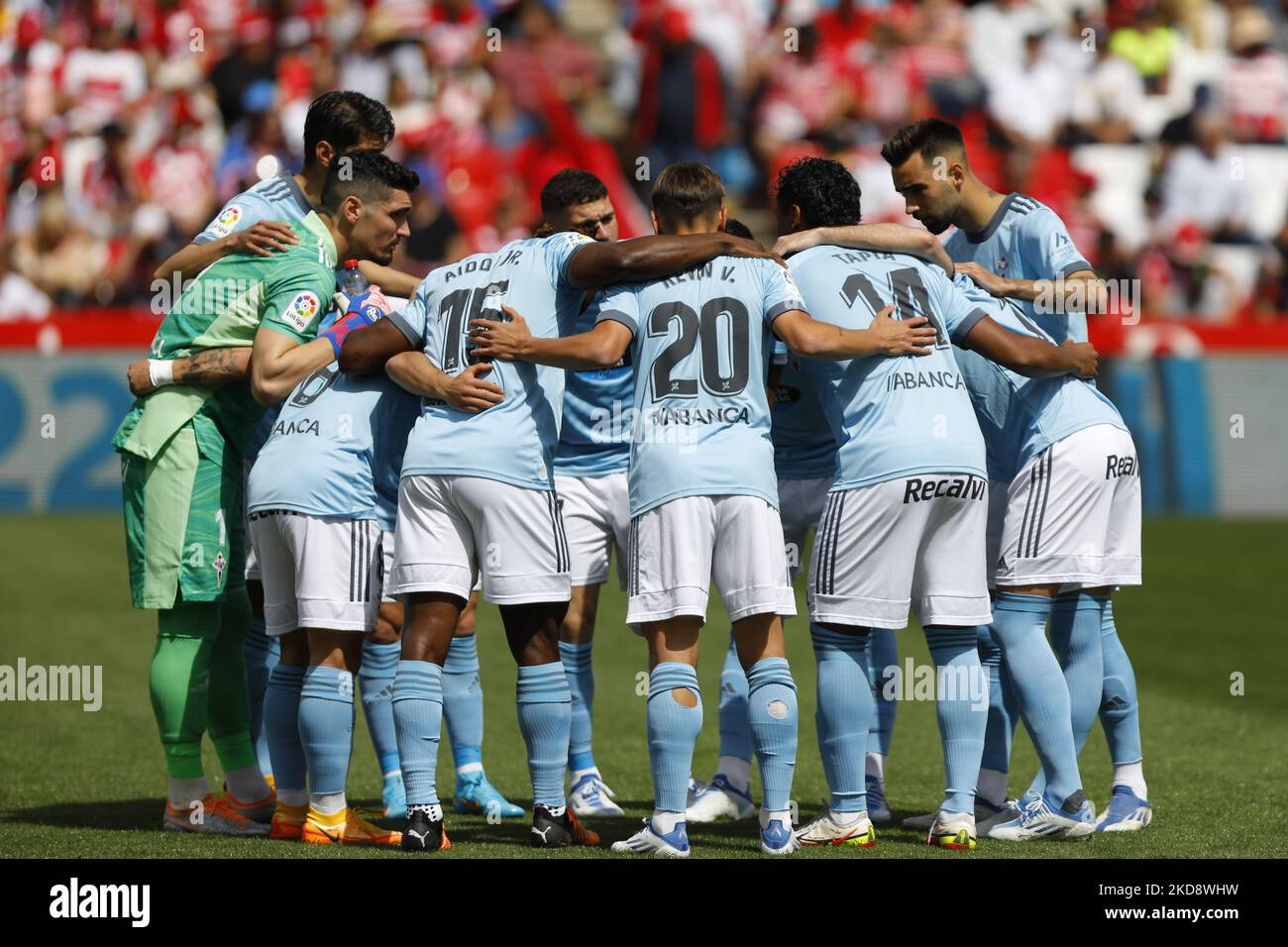 Joueurs de Celta pendant le match de la Liga entre Granada CF et RC Celta de Vigo au stade Nuevo Los Carmenes sur 01 mai 2022 à Grenade, Espagne. (Photo par Álex Cámara/NurPhoto) Banque D'Images