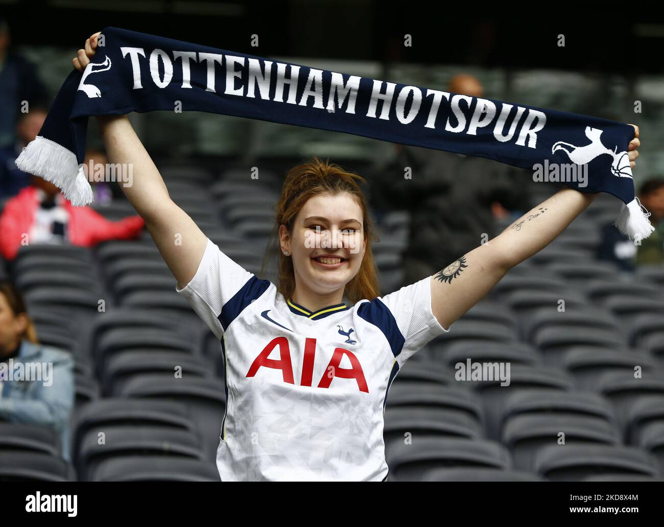 Tottenham Hotspur fans lors de la Premier League entre Tottenham Hotspur et Leicester City au stade Tottenham Hotspur , Londres, Angleterre le 01st mai 2022 (photo par action Foto Sport/NurPhoto) Banque D'Images