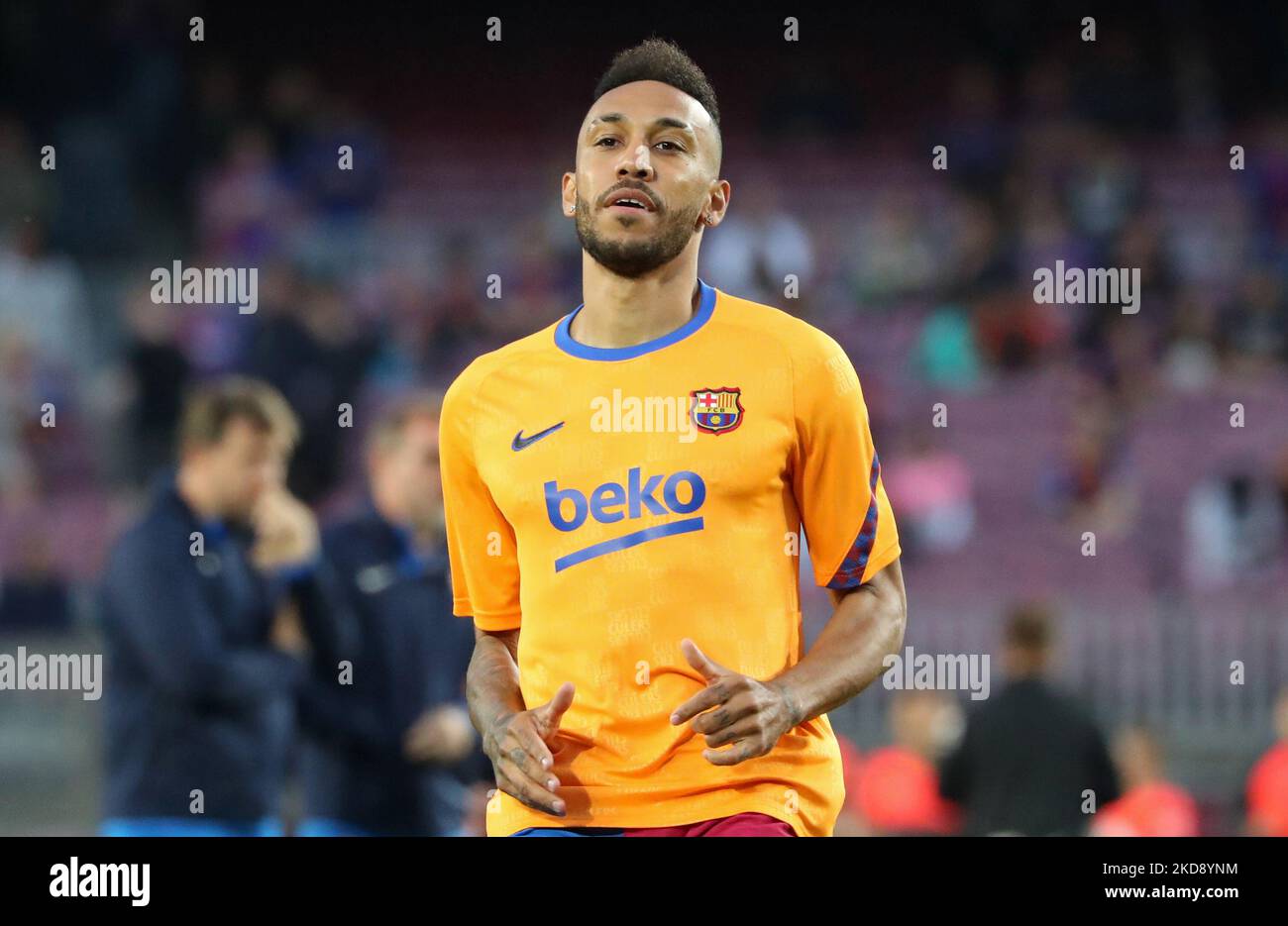 Pierre Emerick Aubameyang lors du match entre le FC Barcelone et le RCD Mallorca, correspondant à la semaine 34 de la Liga Santander, joué au Camp Nou Stadium, à Barcelone, le 1st mai 2022. (Photo de Joan Valls/Urbanandsport /NurPhoto) Banque D'Images