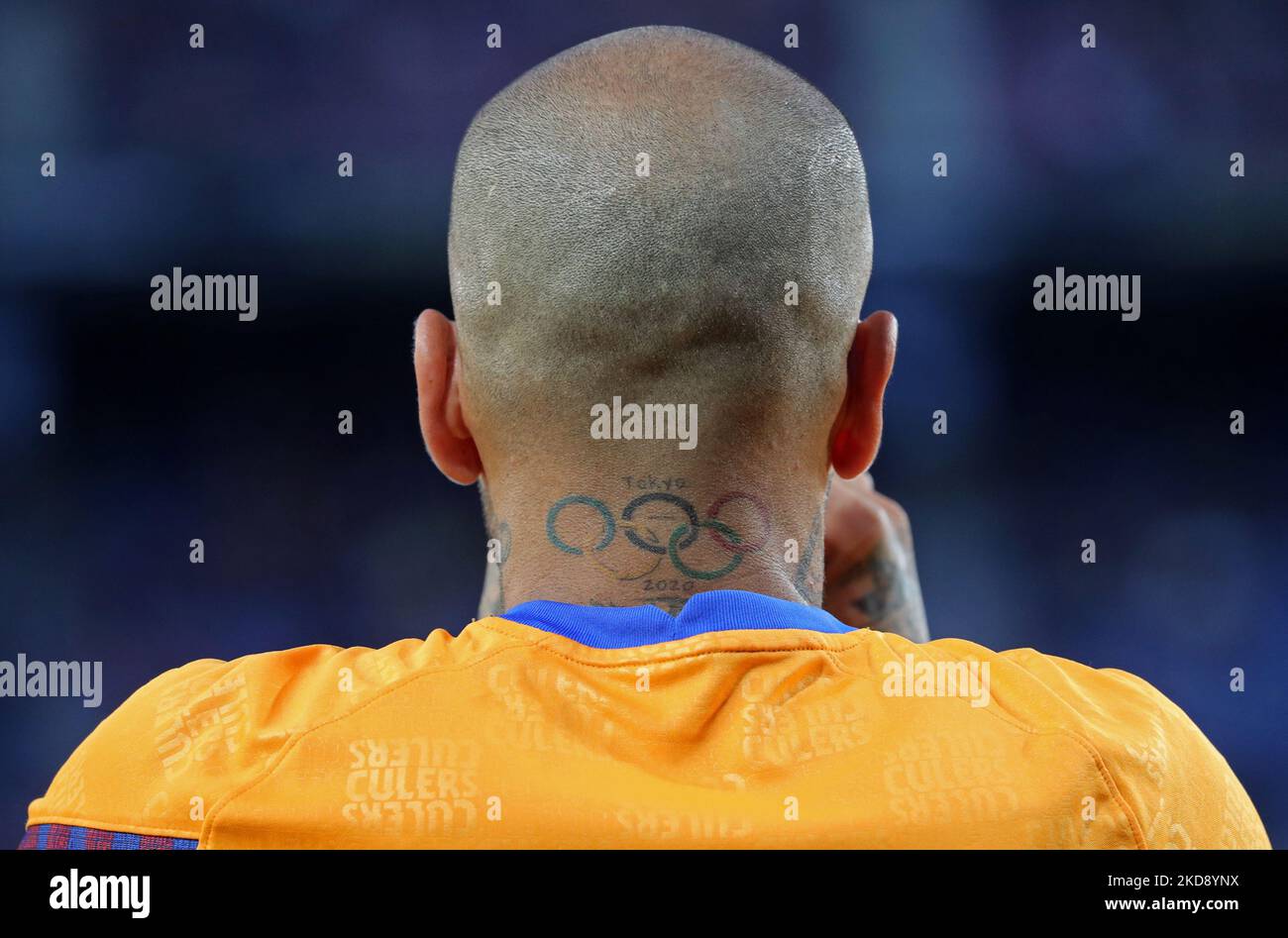 Dani Alves lors du match entre le FC Barcelone et le RCD Mallorca, correspondant à la semaine 34 de la Liga Santander, joué au Camp Nou Stadium, à Barcelone, le 1st mai 2022. (Photo de Joan Valls/Urbanandsport /NurPhoto) Banque D'Images