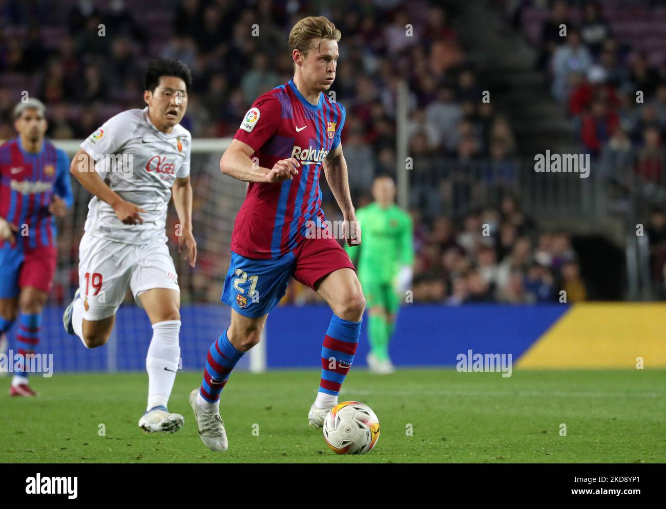 Frenkie de Jong pendant le match entre le FC Barcelone et le RCD Mallorca, correspondant à la semaine 34 de la Liga Santander, joué au Camp Nou Stadium, à Barcelone, le 1st mai 2022. (Photo de Joan Valls/Urbanandsport /NurPhoto) Banque D'Images