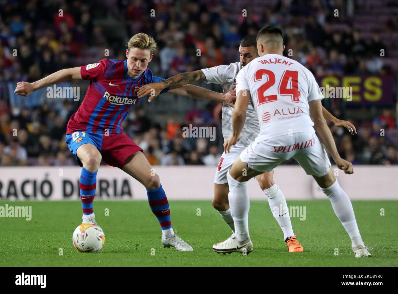 Frenkie de Jong pendant le match entre le FC Barcelone et le RCD Mallorca, correspondant à la semaine 34 de la Liga Santander, joué au Camp Nou Stadium, à Barcelone, le 1st mai 2022. (Photo de Joan Valls/Urbanandsport /NurPhoto) Banque D'Images