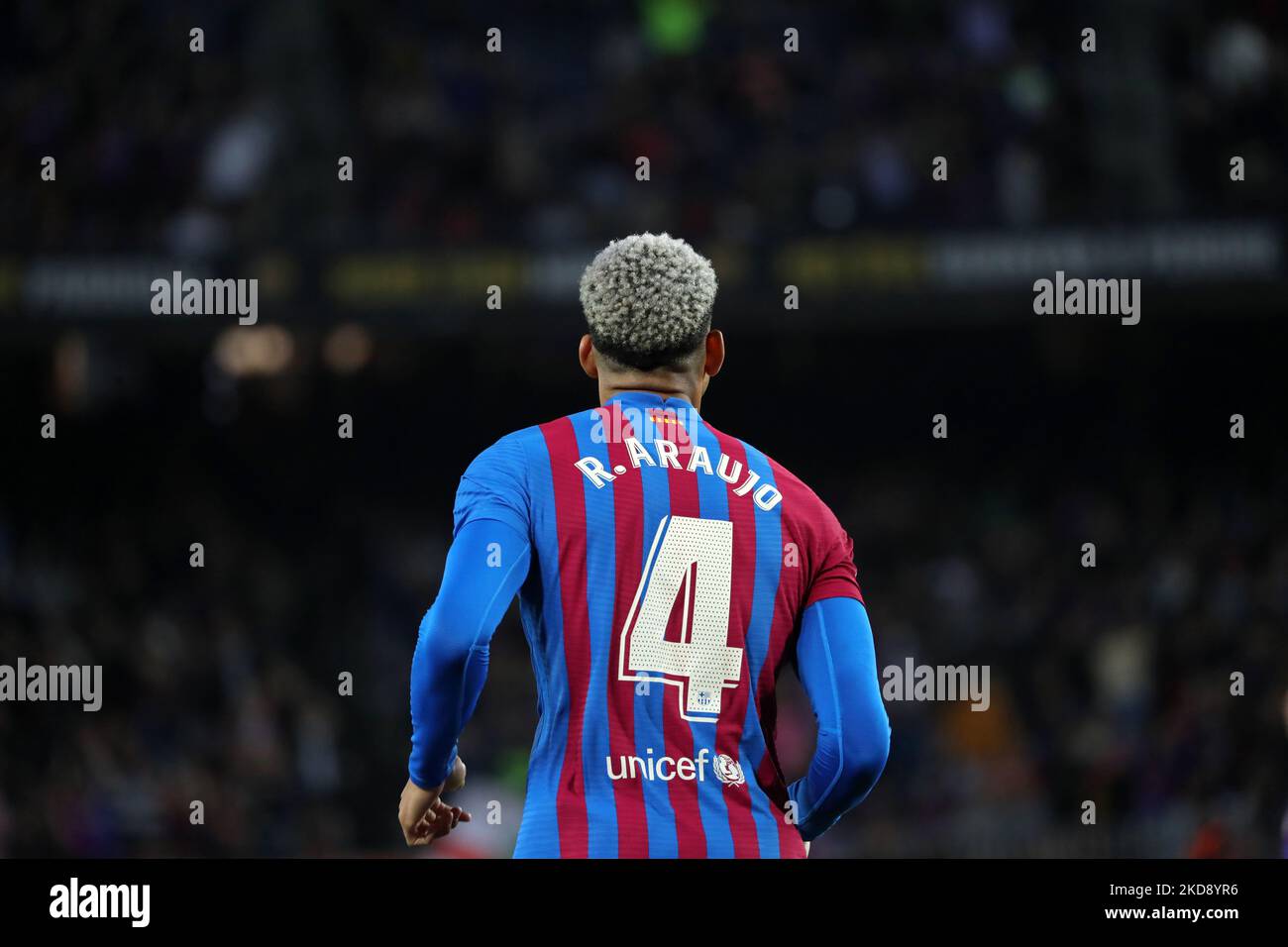 Ronald Araujo lors du match entre le FC Barcelone et le RCD Mallorca, correspondant à la semaine 34 de la Liga Santander, joué au stade Camp Nou, à Barcelone, le 1st mai 2022. (Photo de Joan Valls/Urbanandsport /NurPhoto) Banque D'Images