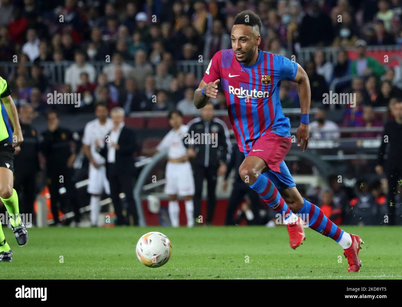 Pierre Emerick Aubameyang lors du match entre le FC Barcelone et le RCD Mallorca, correspondant à la semaine 34 de la Liga Santander, joué au Camp Nou Stadium, à Barcelone, le 1st mai 2022. (Photo de Joan Valls/Urbanandsport /NurPhoto) Banque D'Images