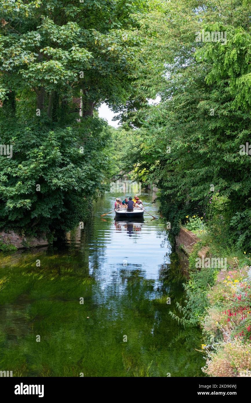 Canterbury - canotage sur la rivière Stour - Angleterre, Royaume-Uni Banque D'Images