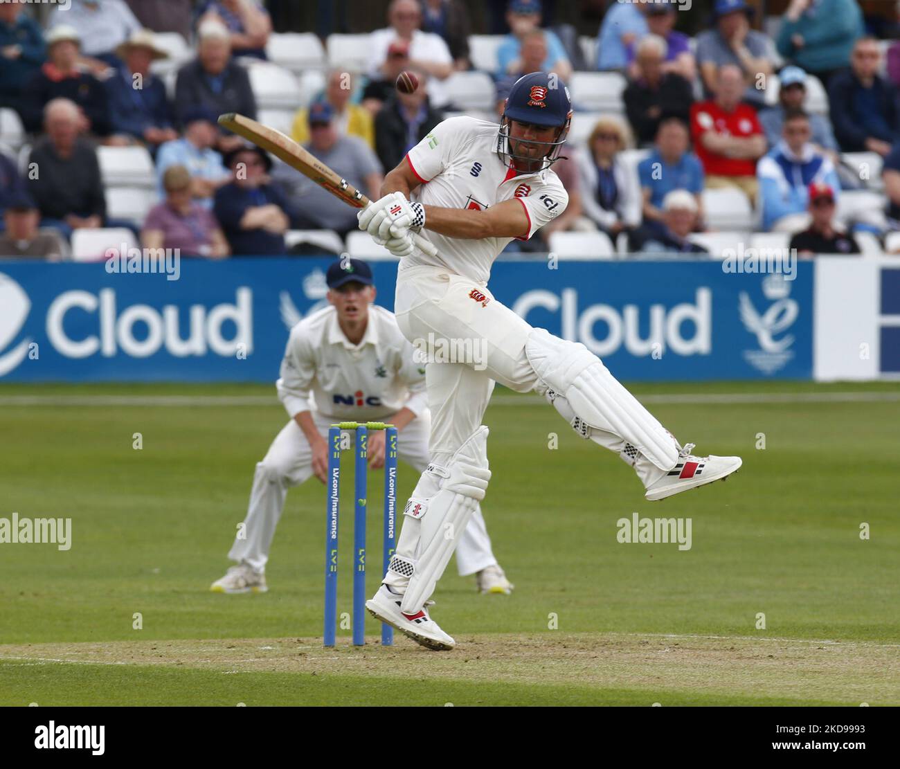 :Sir Alastair Cook d'Essex pendant le championnat du comté - Division 1 (jour 1 de 4) entre le CCC d'Essex contre YorkshireCCC au sol du comté de Cloud, Chelmsford le 05th mai 2022 (photo par action Foto Sport/NurPhoto) Banque D'Images