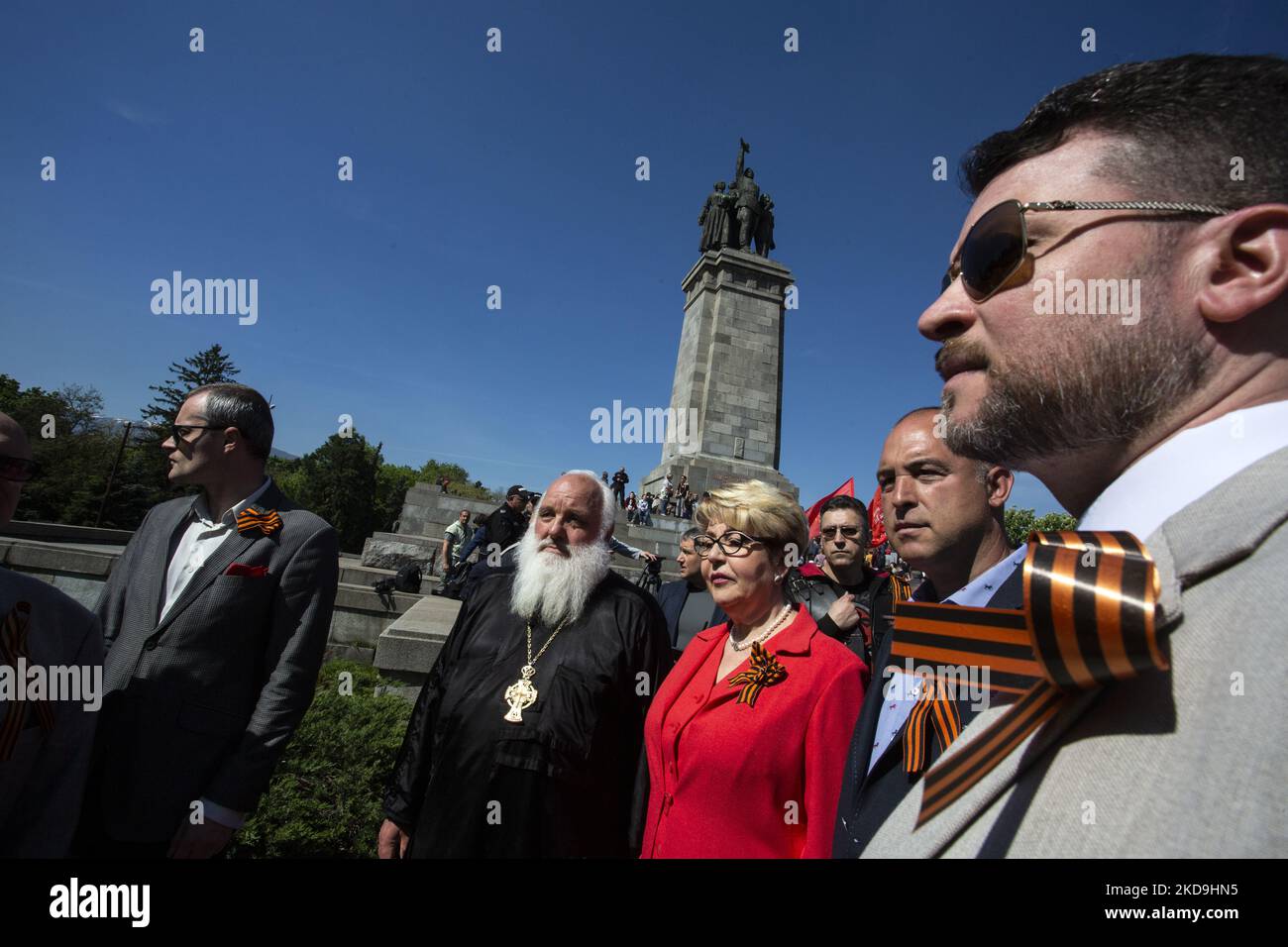 L'Ambassadeur de Russie en Bulgarie Eleonora Mitrofanova devant le monument de l'armée soviétique à Sofia lors des célébrations du jour de la victoire à Sofia, Bulgarie, 09 mai 2022. Le jour de la victoire, le 09 mai 2022, a marqué le 77rd anniversaire de la capitulation de l'Allemagne nazie en 1945. (Photo de Hristo Vladev/NurPhoto) Banque D'Images