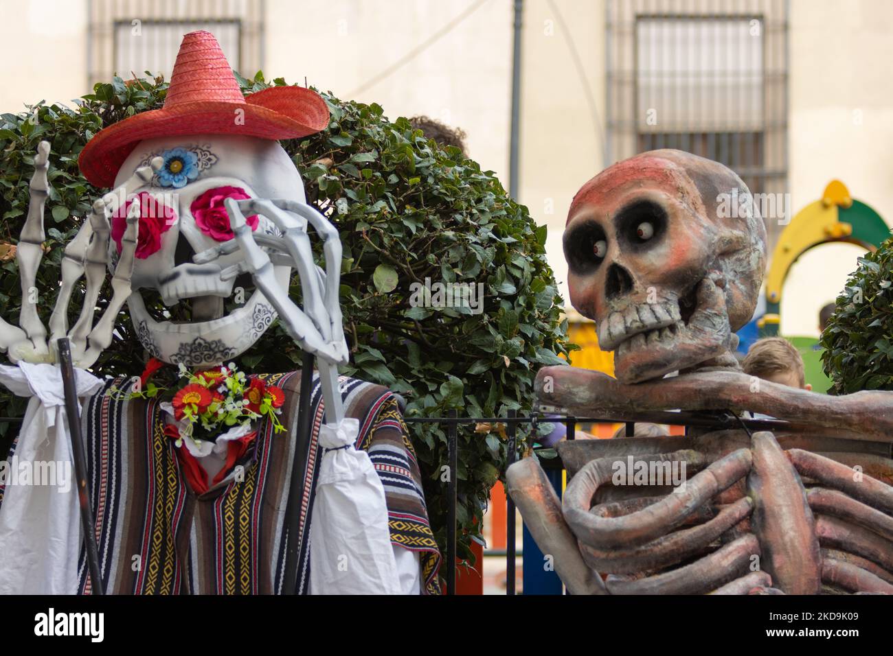 crânes et monstres du jour des morts au mexique où ils célèbrent ce jour comme un culte de la mort Banque D'Images