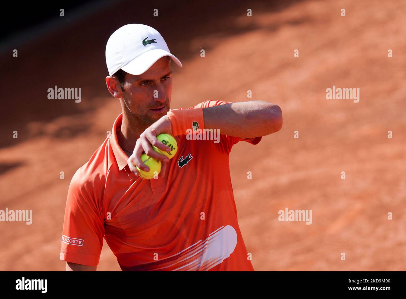Novak Djokovic (SRB) lors de son match contre Aslan Caratsev lors de l'Internazionali BNL d'Italia 2022 - troisième jour sur 10 mai 2022 à Foro Italico à Rome, Italie. (Photo de Giuseppe Maffia/NurPhoto) Banque D'Images