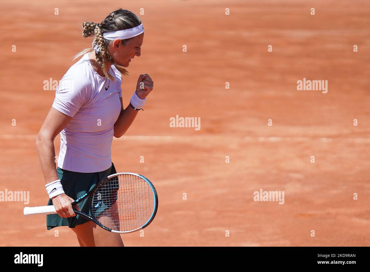 Victoria Azarenka fête lors du match Internazionali BNL d'Italia 2022 entre IGA Swiatek et Victoria Azarenka - cinquième jour sur 12 mai 2022 à Foro Italico à Rome, Italie. (Photo de Giuseppe Maffia/NurPhoto) Banque D'Images