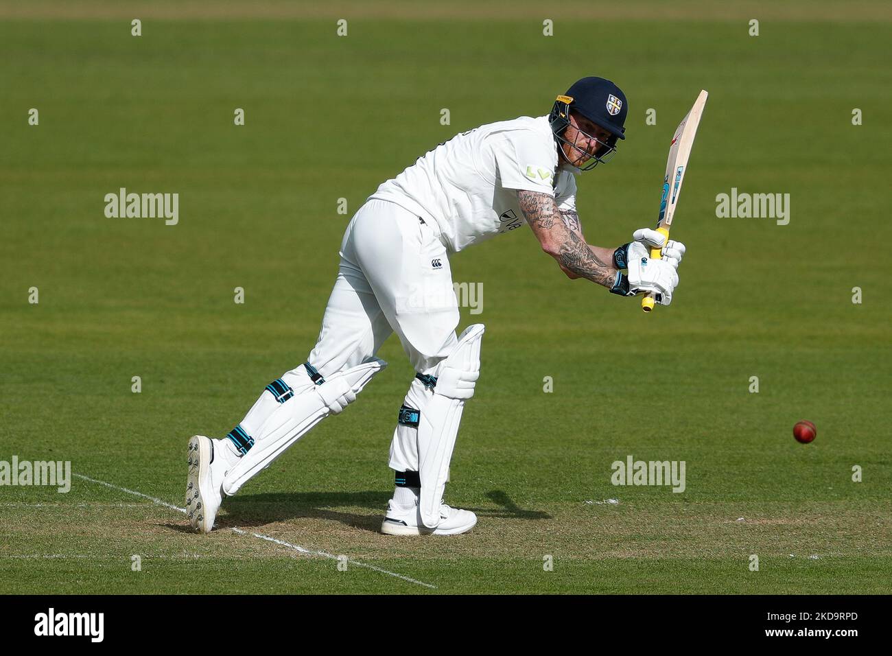 Ben Stokes de Durham chauves-souris pendant le LV= County Championship Match entre le Durham County Cricket Club et le Glamorgan County Cricket Club à Emirates Riverside, Chester le Street, le jeudi 12th mai 2022. (Photo de will Matthews/MI News/NurPhoto) Banque D'Images