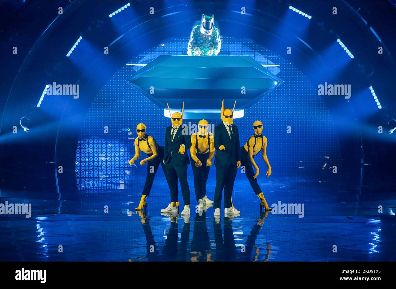 Subwoofer (donner à ce loup une banane) Norvège pendant le Concours Eurvision Song 2022, grandes répétitions finales sur 13 mai 2022 à Pala Olimpico à Turin, Italie. (Photo de Nderim Kaceli/LiveMedia/NurPhoto) Banque D'Images