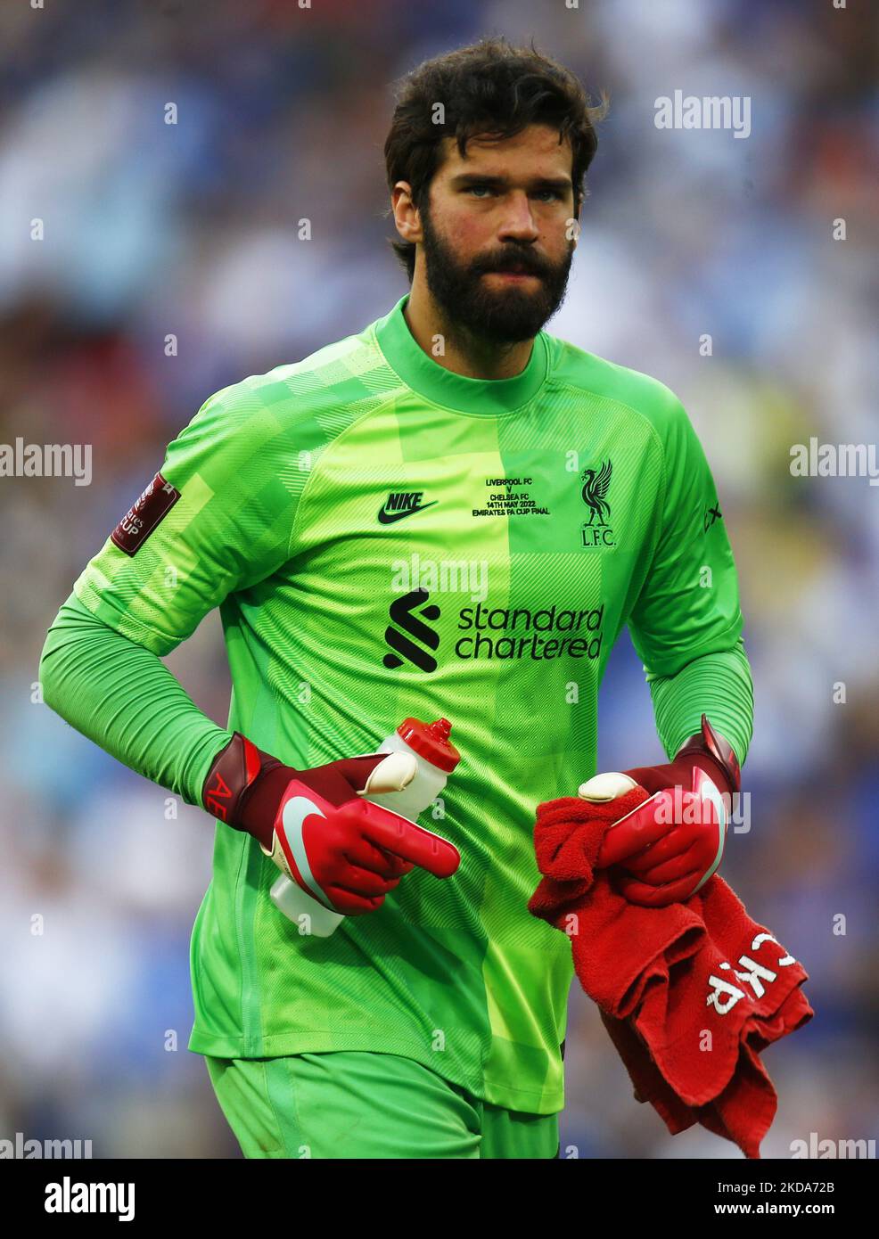 Alisson Becker de Liverpool lors de la finale de la coupe FA entre Chelsea  et Liverpool au stade Wembley, Londres, Royaume-Uni 14th mai 2022 (photo  par action Foto Sport/NurPhoto Photo Stock -