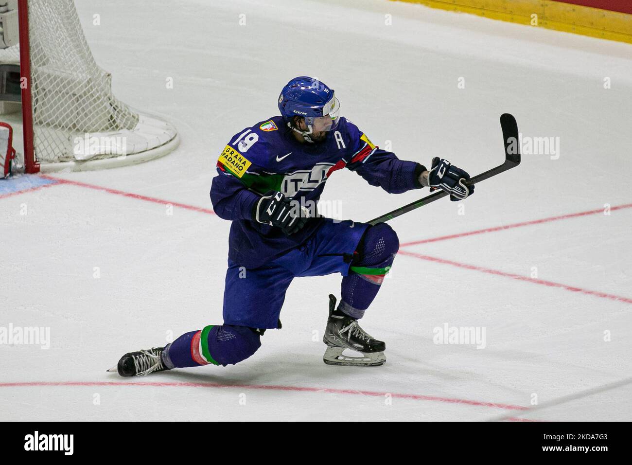 BUT PETAN Alex (Italie) pendant le Championnat du monde de hockey sur glace - Italie vs Danemark sur 17 mai 2022 à la patinoire d'Helsinki, Finlande (photo par Andrea Re/LiveMedia/NurPhoto) Banque D'Images