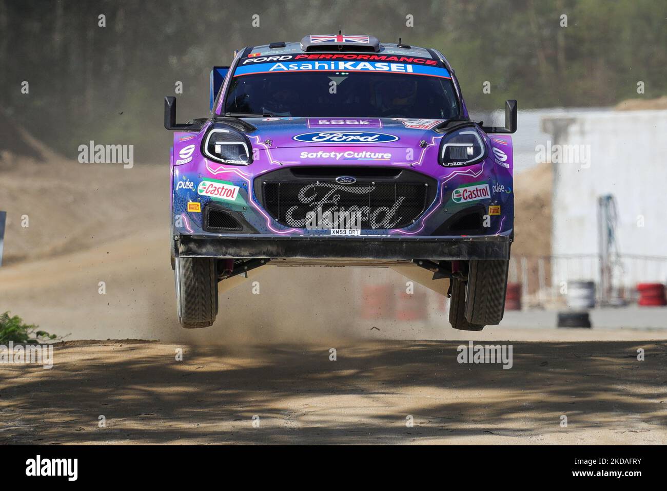 Gus GREENSMITH (GBR) et Jonas ANDERSSON (SWE) dans FORD Puma Rally1 de M-SPORT FORD WORLD RALLY ÉQUIPE en action pendant le Shakedown - Baltar du WRC Vodafone Rally Portugal 2022 à Matosinhos - Portugal, on 19 mai 2022. (Photo de Paulo Oliveira / NurPhoto) Banque D'Images