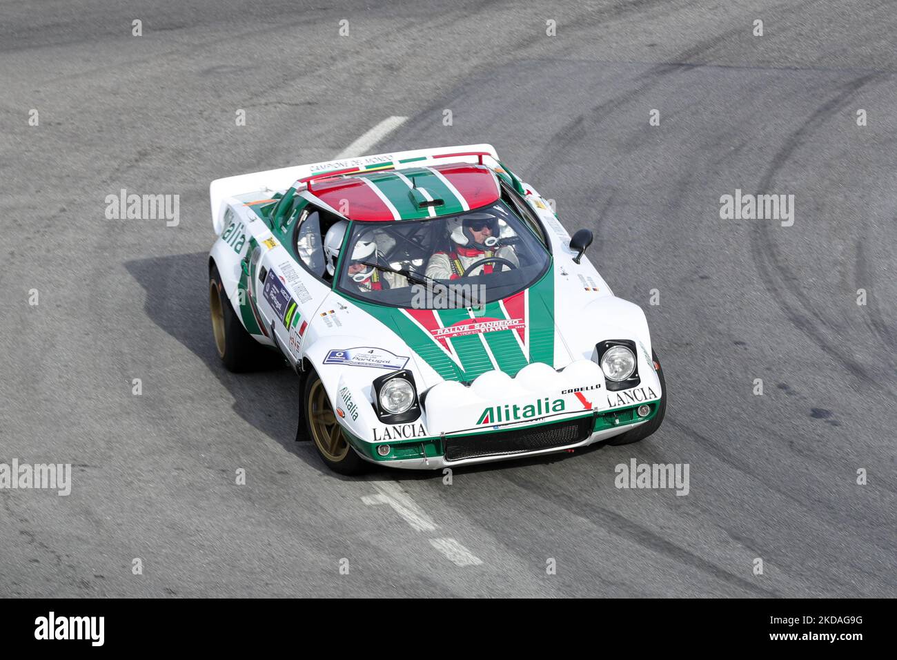 Claus Aulenbacher et Andreas Mirow dans Lancia Stratos GR:4 Waldegard/Thorszelius original, Sanremo 1976 en action pendant la scène de rue Coimbra SS1 du rassemblement Vodafone WRC Portugal 2022 à Matosinhos - Portugal, on 19 mai 2022. (Photo de Paulo Oliveira / NurPhoto) Banque D'Images