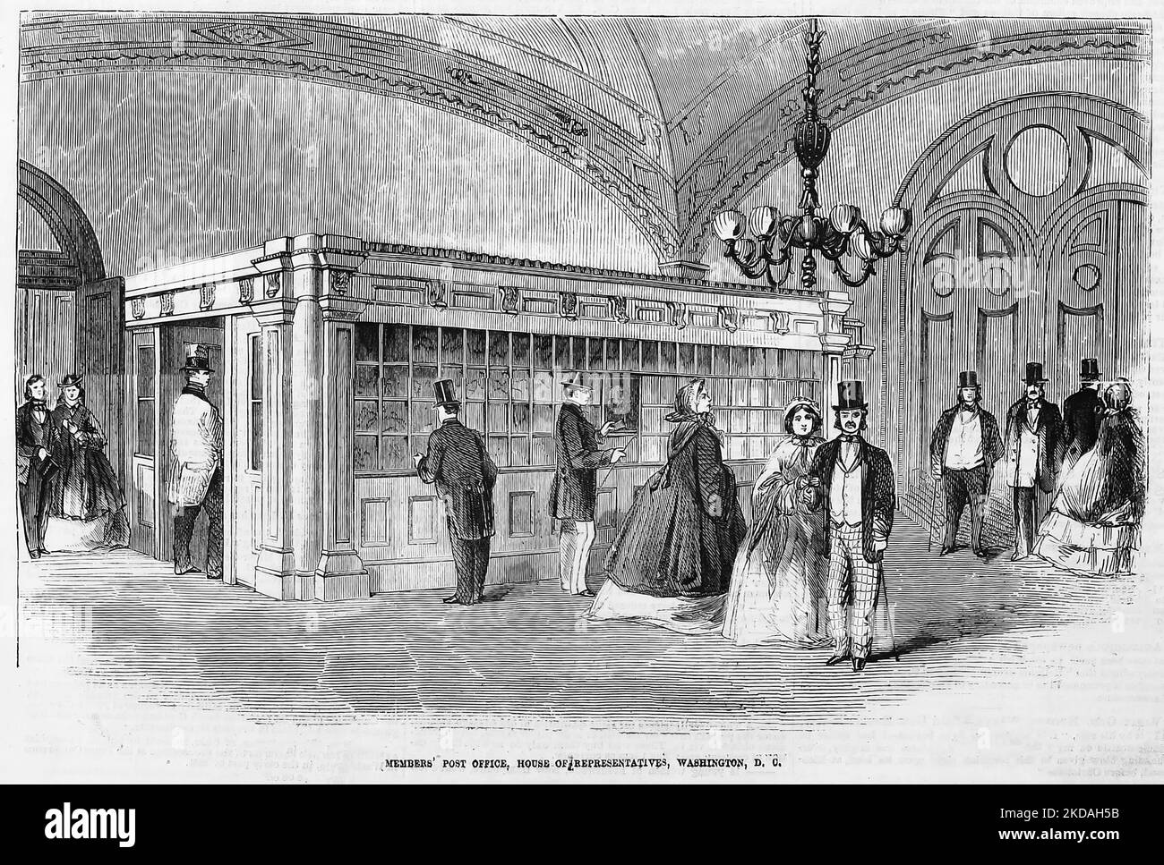 Bureau de poste des députés, Chambre des représentants, Washington, D. C. décembre 1862. Illustration de la guerre de Sécession américaine du 19th siècle tirée du journal illustré de Frank Leslie Banque D'Images