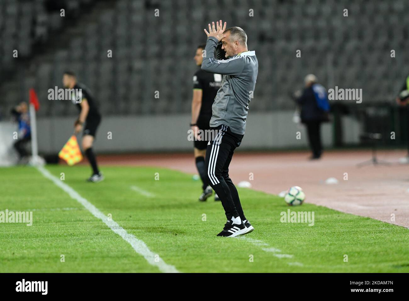 Erik Lincar entraîneur-chef de U Cluj en action pendant Universitatea Cluj contre Dinamo Bucuresti, 21 mai 2022, contesté sur le stade Cluj Arena, Cluj Napoca (photo par Flaviu Buboi/NurPhoto) Banque D'Images