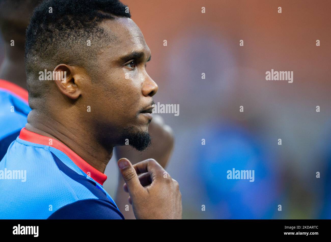 Samuel ETO'o pendant le match d'intégration des héros de football au stade Giuseppe Meazza (San Siro), Milan, Italie sur 23 mai 2022. L'événement a été promu par Samuel ETO'o et sa fondation caritative pour les enfants d'Afrique. (Photo par Lorenzo Di Cola/NurPhoto) Banque D'Images