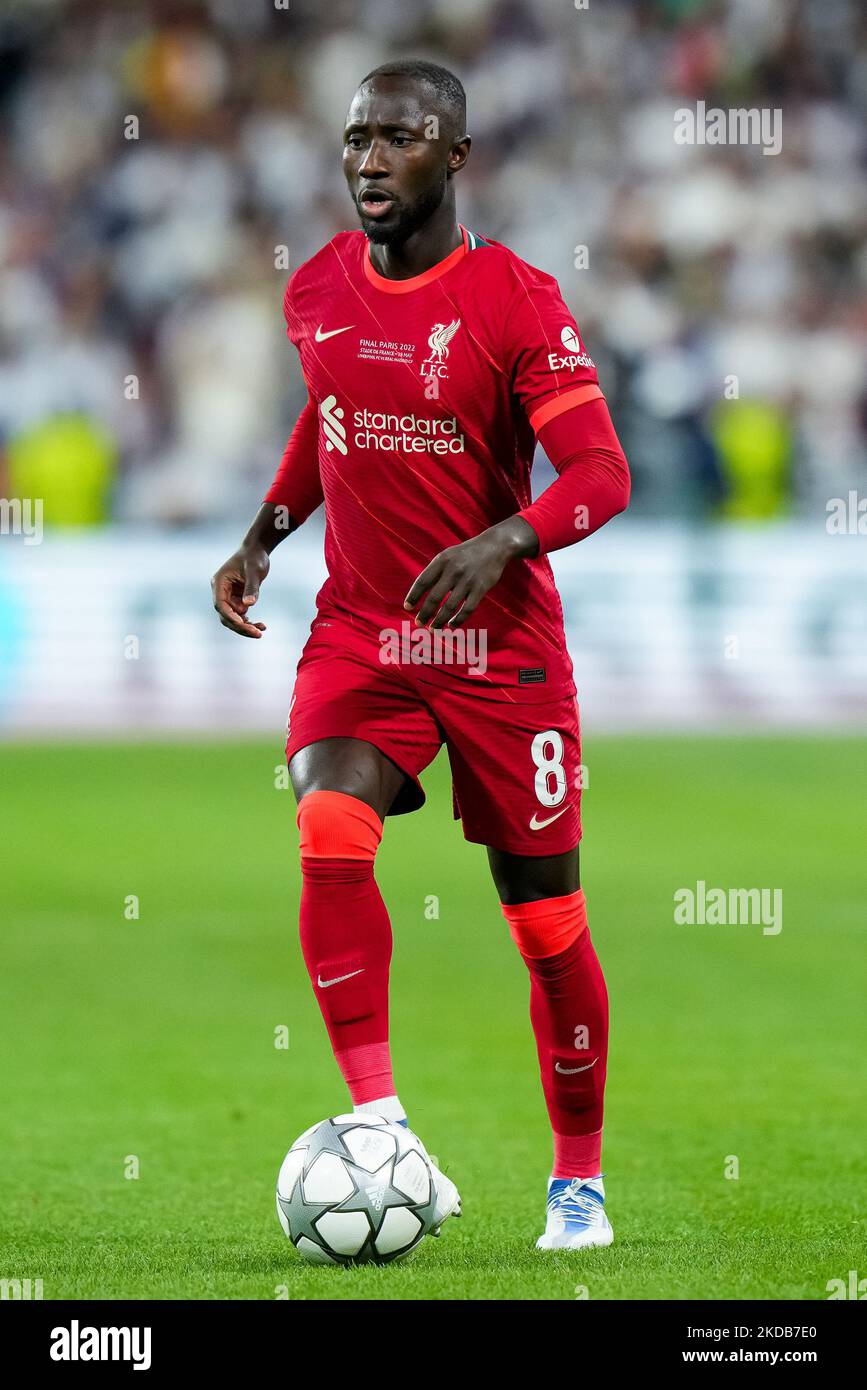 Naby Keita du FC Liverpool lors du match final de la Ligue des champions de l'UEFA entre le FC Liverpool et le FC Real Madrid au Stade de France sur 28 mai 2022 à Paris, France. (Photo de Giuseppe Maffia/NurPhoto) Banque D'Images Naby Keita du FC Liverpool lors du match final de la Ligue des champions de l'UEFA entre le FC Liverpool et le FC Real Madrid au Stade de France sur 28 mai 2022 à Paris, France. (Photo de Giuseppe Maffia/NurPhoto) Banque D'Images
