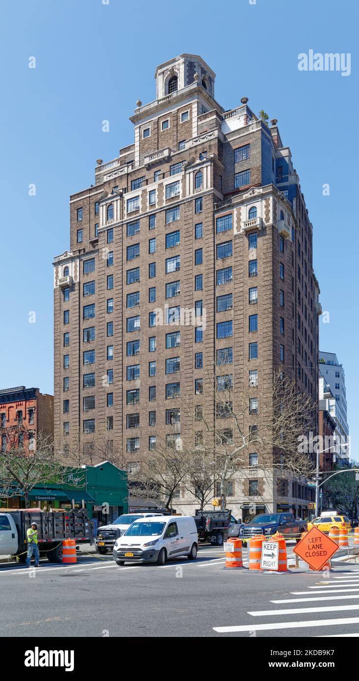 1 Christopher Street est un immeuble d'appartements de renom à Greenwich Village, New York. Banque D'Images