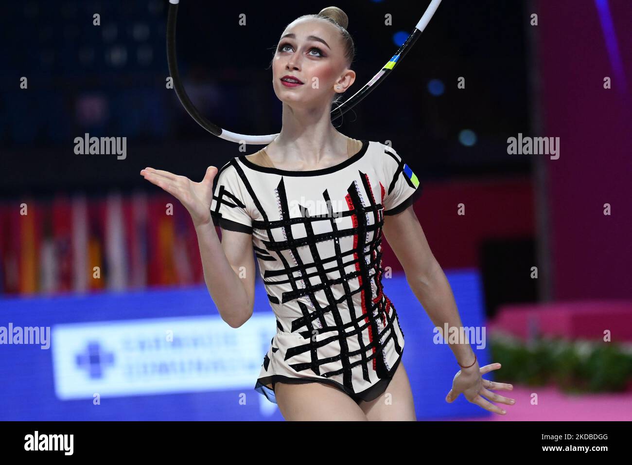 Onopriienko Viktoriia (UKR) lors de la Gym Rythmic Gym coupe du monde 2022 de LA FIG sur 03 juin 2022 à l'arène Vitrifrigo à Pesaro, Italie (photo de Gianluca Ricci/LiveMedia/NurPhoto) Banque D'Images